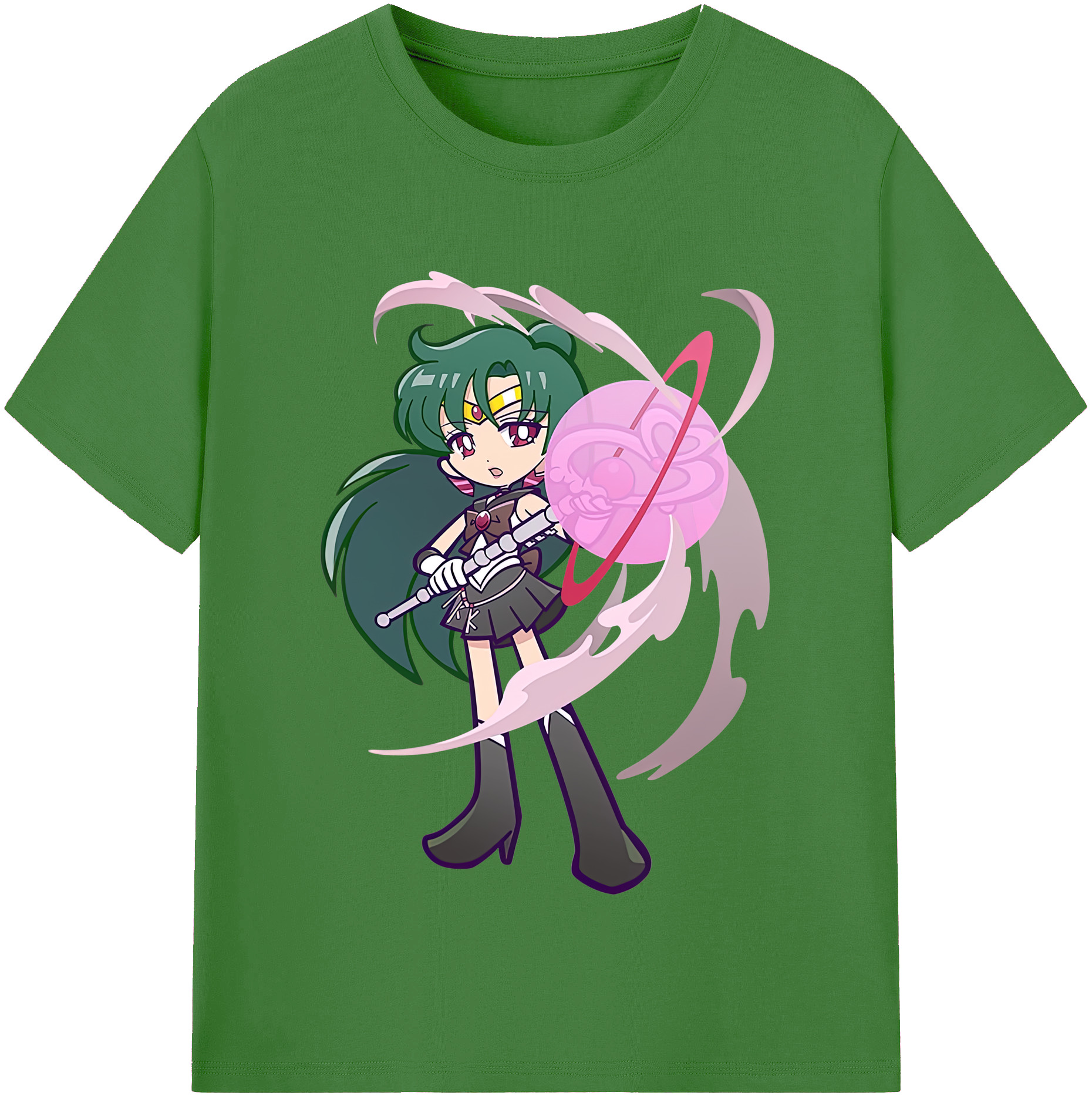 （画像用） 美少女戦士セーラームーン 冥王せつな Sailor Moon Meiou Setsuna レディースカジュアルプリントTシャツ（綿100％）